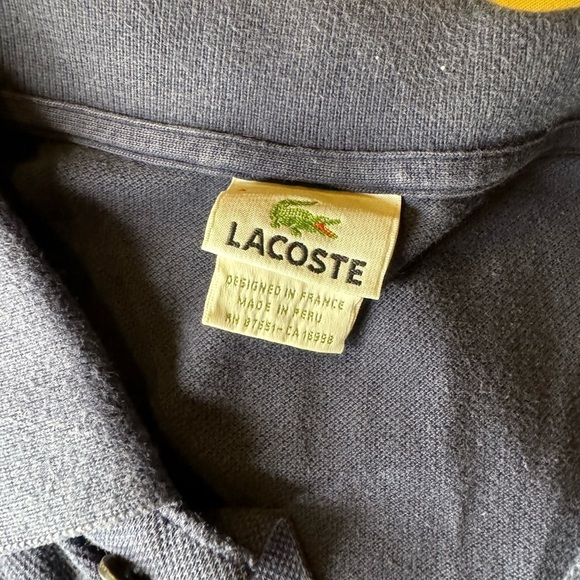 Lacoste Men's Short Sleeve Classic Pique Navy Polo Shirt Size 2XL - Picture 3 of 5